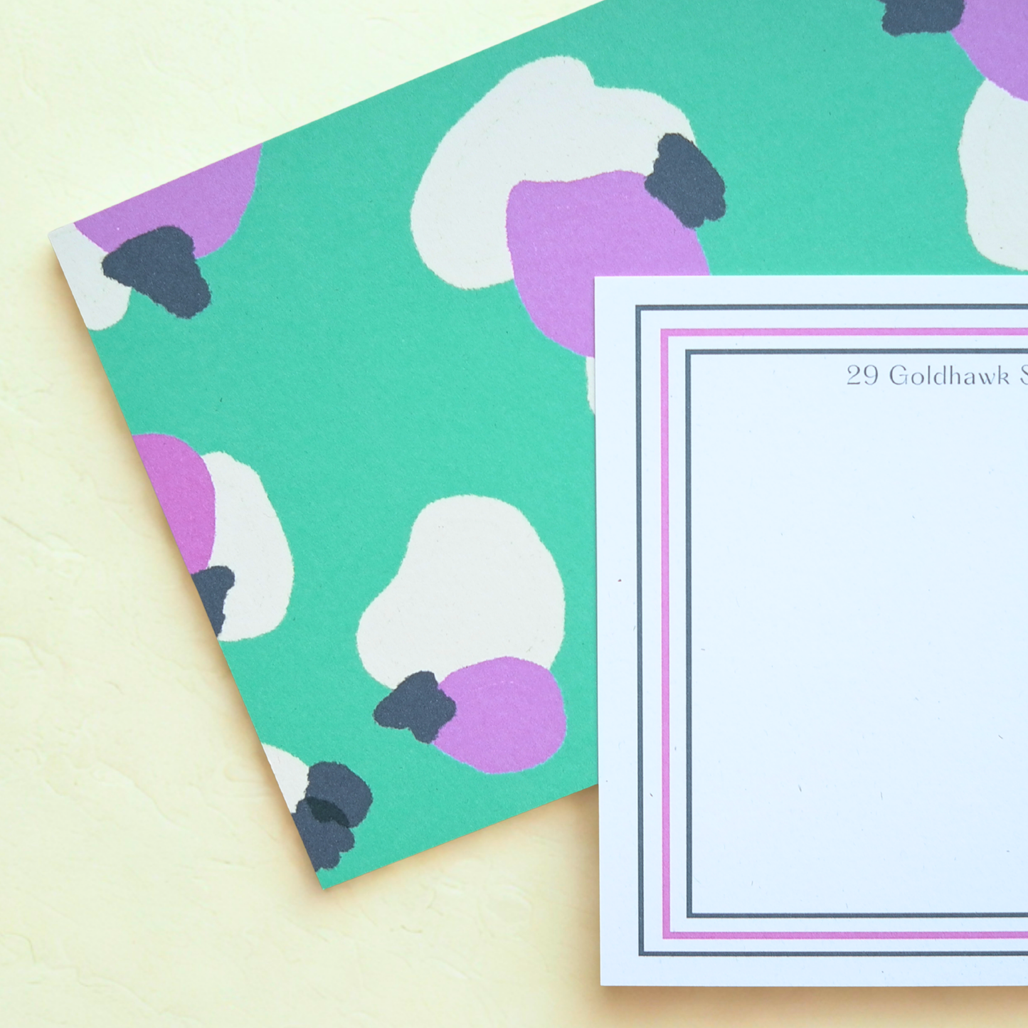 ABSTRACT LEOPARD PRINT NOTECARDS
