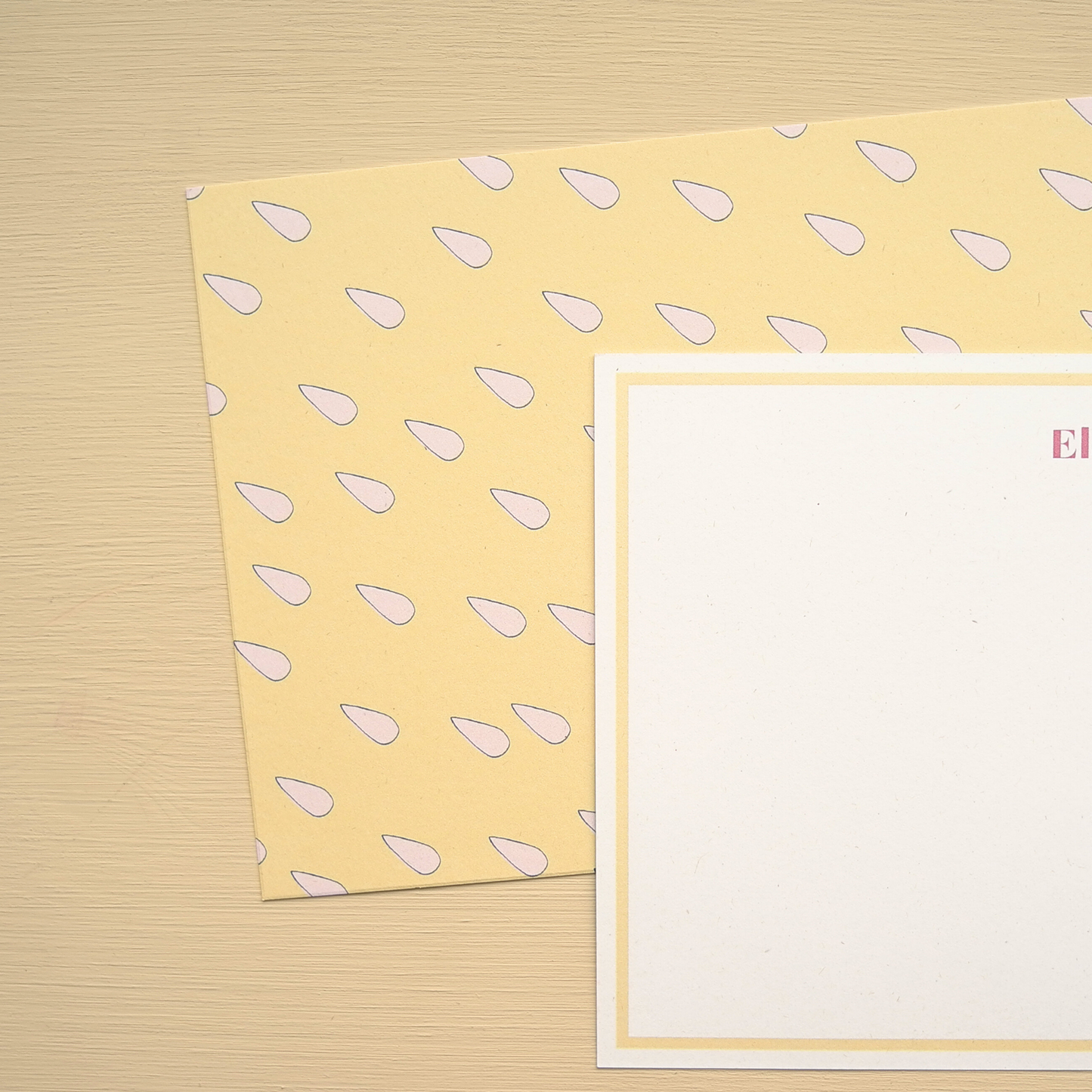 Butter Yellow Panda Notecards - Teardrop - Pack of 12