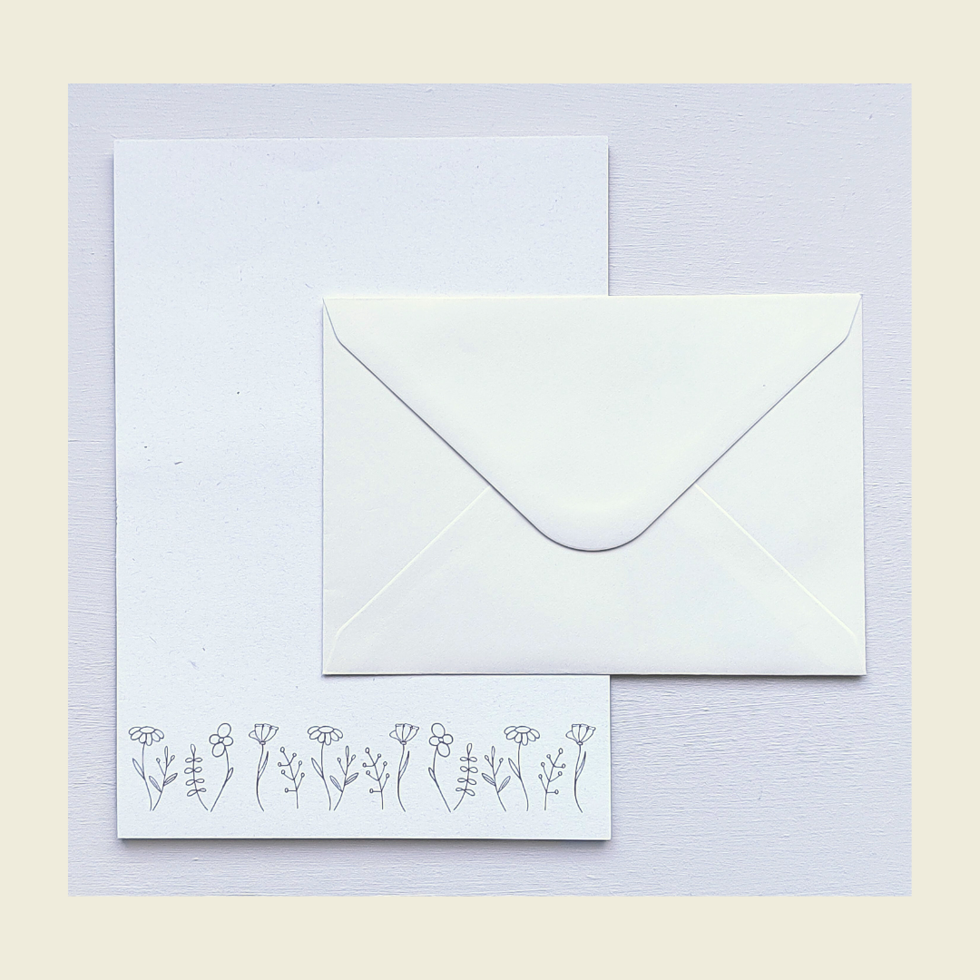 MONOCHROME WILDFLOWER NOTEPAPER