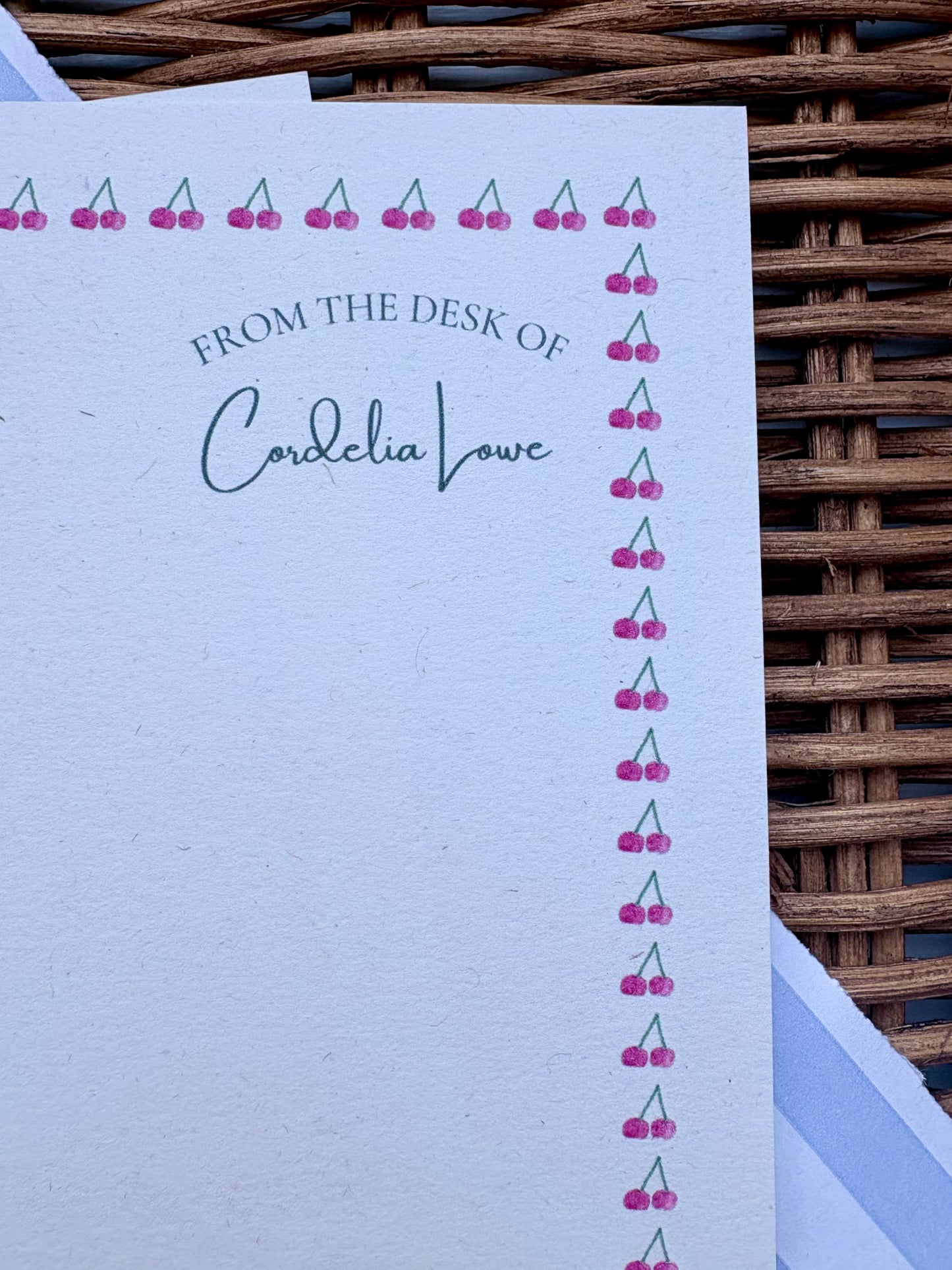 CHERRY BORDER NOTEPAPER
