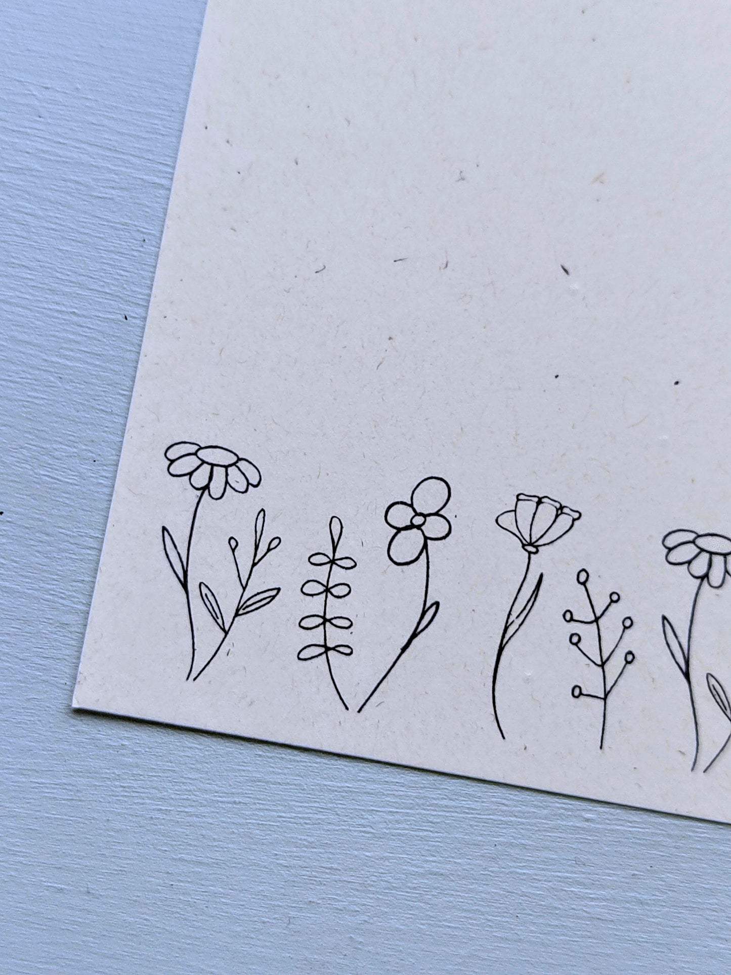 Notepaper Set - Mono Wildflowers