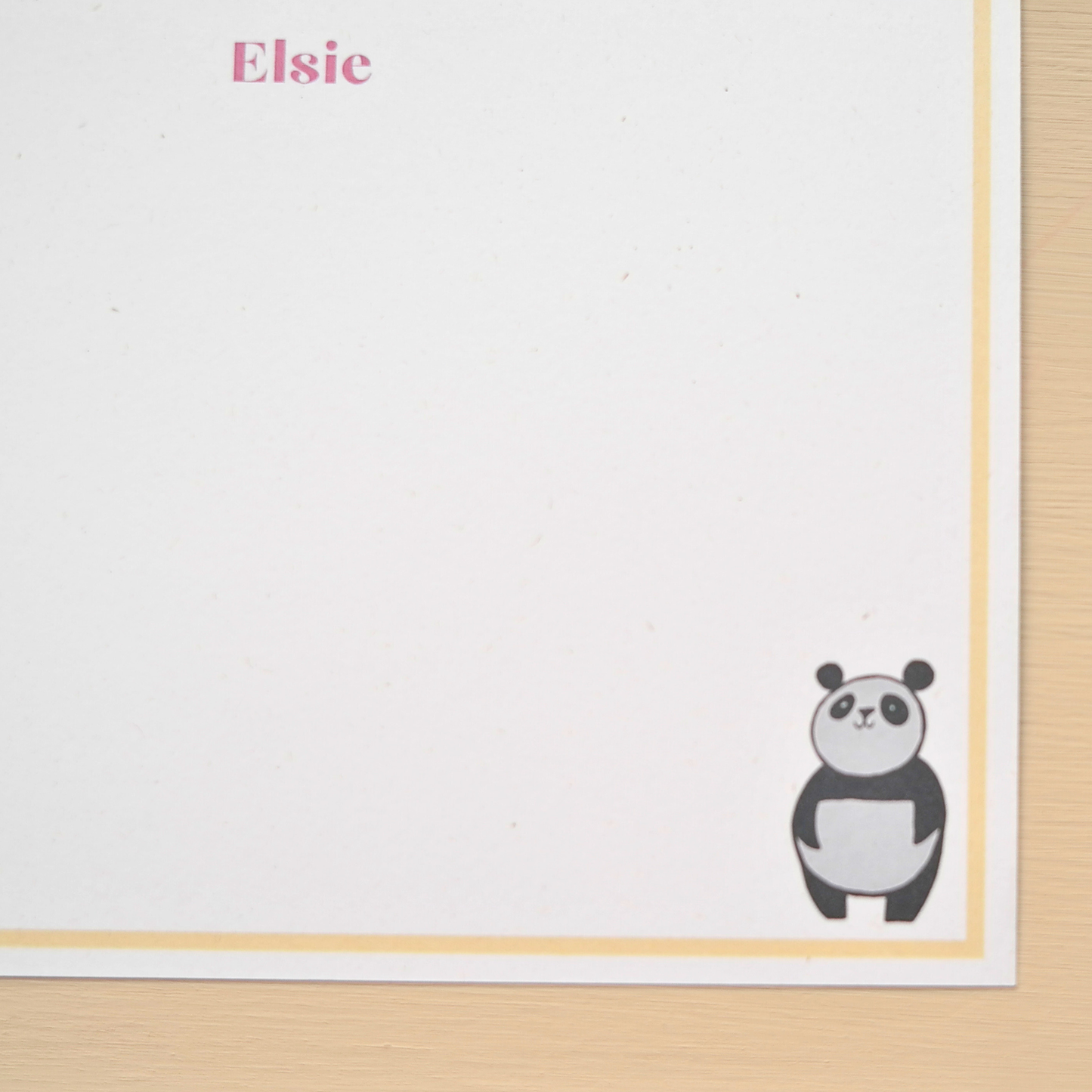 Butter Yellow Panda Notecards - Teardrop - Pack of 12