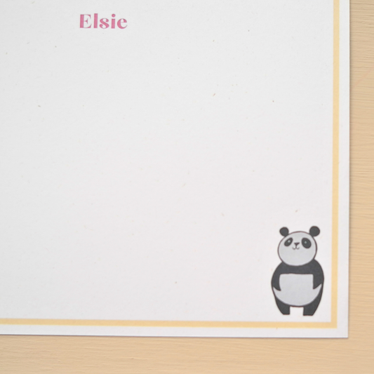 Butter Yellow Panda Notecards - Teardrop - Pack of 12