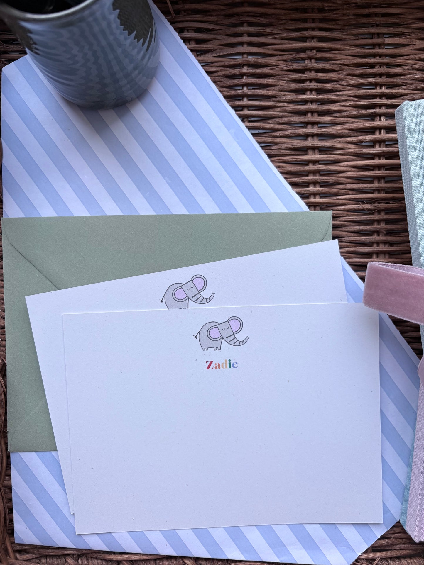 CORRESPONDENCE CARDS - ELEPHANT DESIGN
