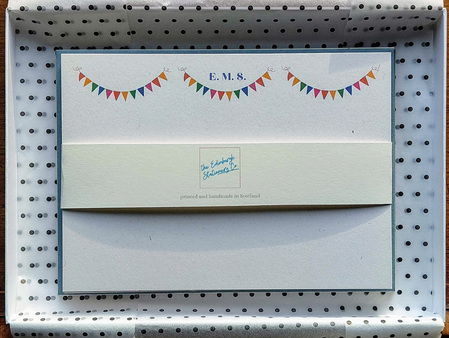 Bunting Trio Flat Cards - Pack of 12