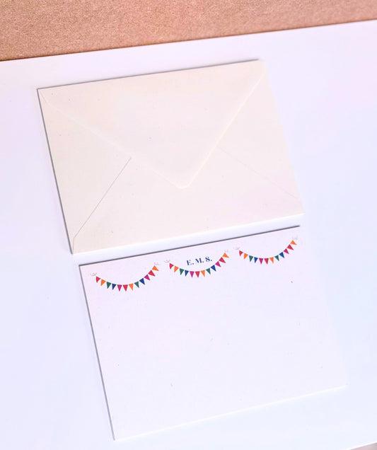Bunting Trio Flat Cards - Pack of 12