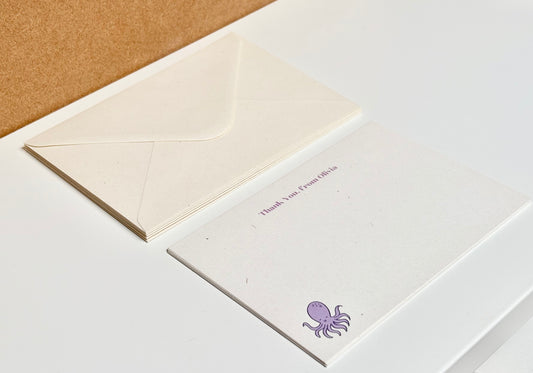 Octopus Flat Cards - Pack of 12
