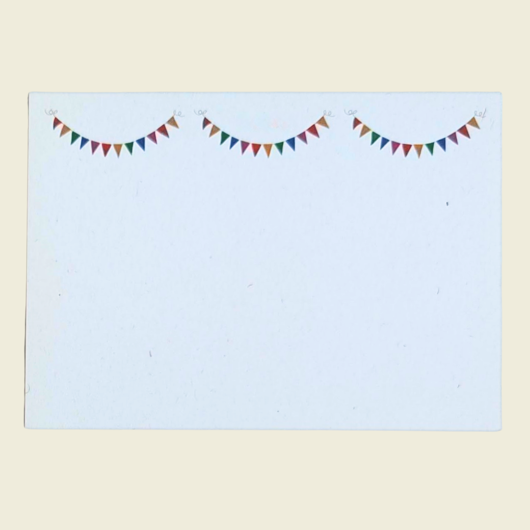 Bunting Trio Flat Cards - Pack of 12